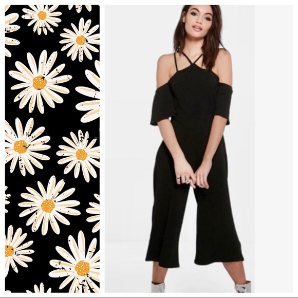 NWT Boohoo “Rosie” off shoulder culotte jumpsuit - Picture 1 of 8